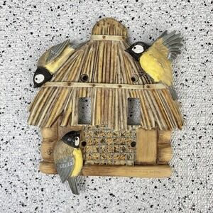 Hallmark Marjolein Bastin 3D Bird Tiki Hut Double Light Switch Cover Plate Resin